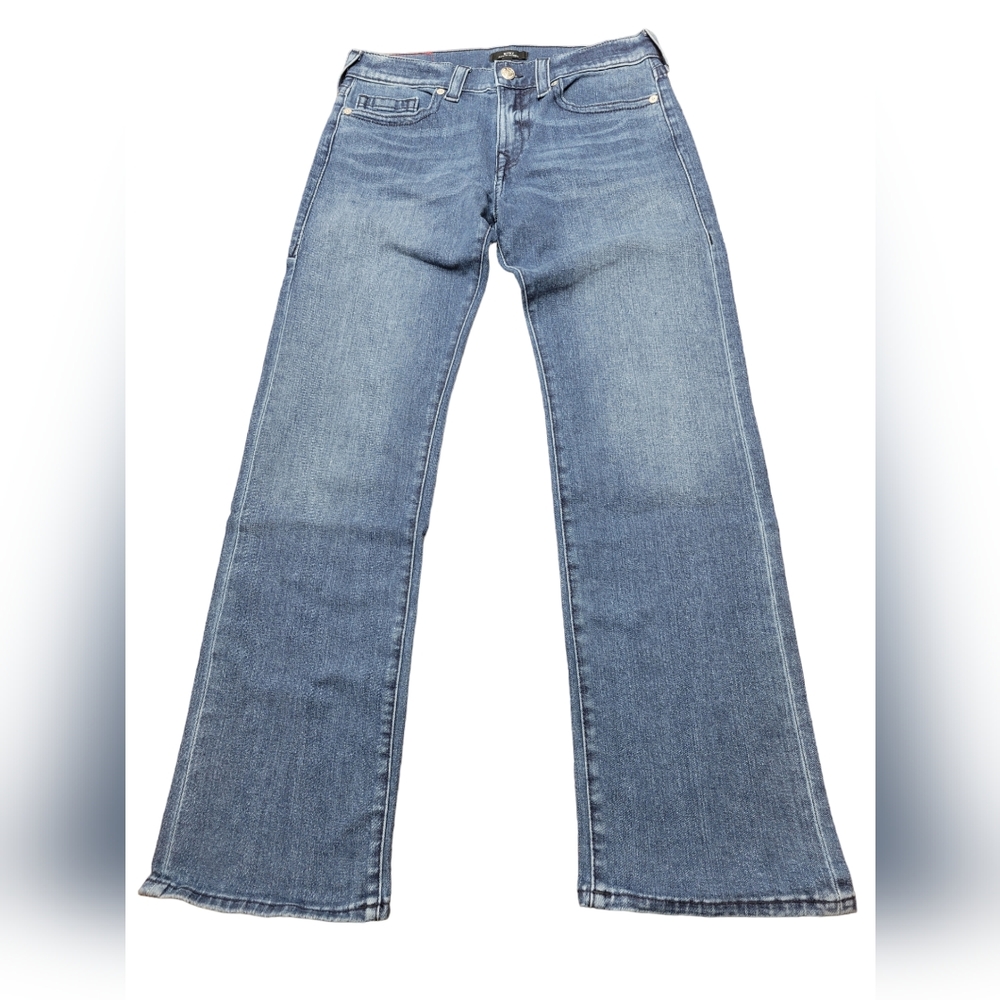 True Religion Ricky Snap Relaxed Straight Jeans 32x34 Brand New